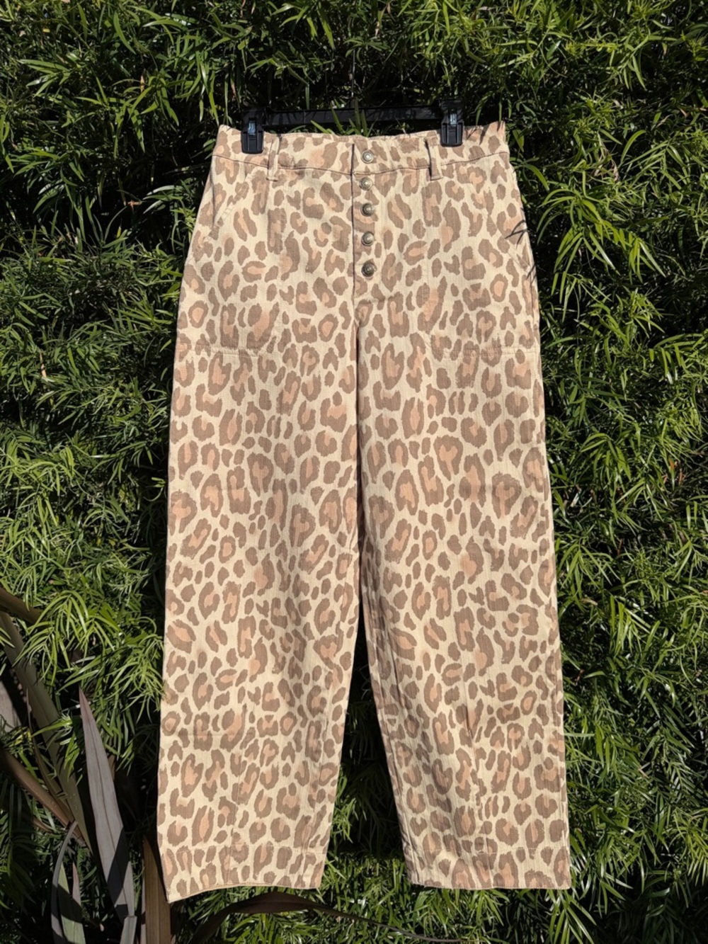 Free People Leopard Print Wide Leg Pants